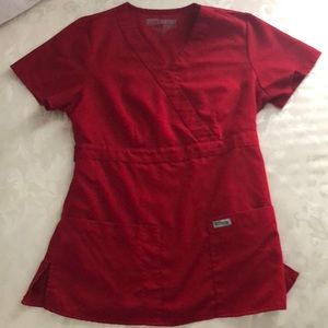 Red greys anatomy scrub top